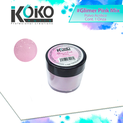 Koko Nails - Glimer Pink Mix Acrilico 1oz