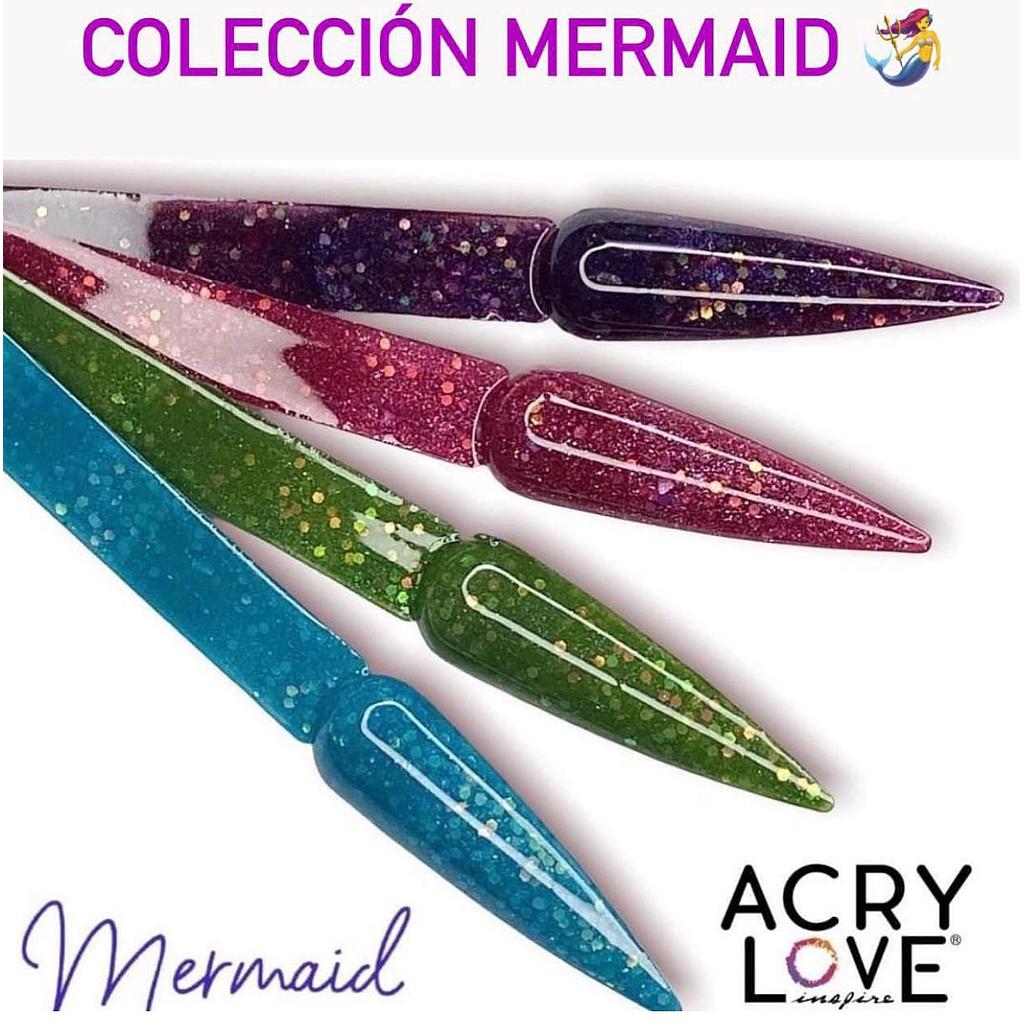 Acrylove - 4 Polvos Acrílicos Uñas Fantasía Mermaid