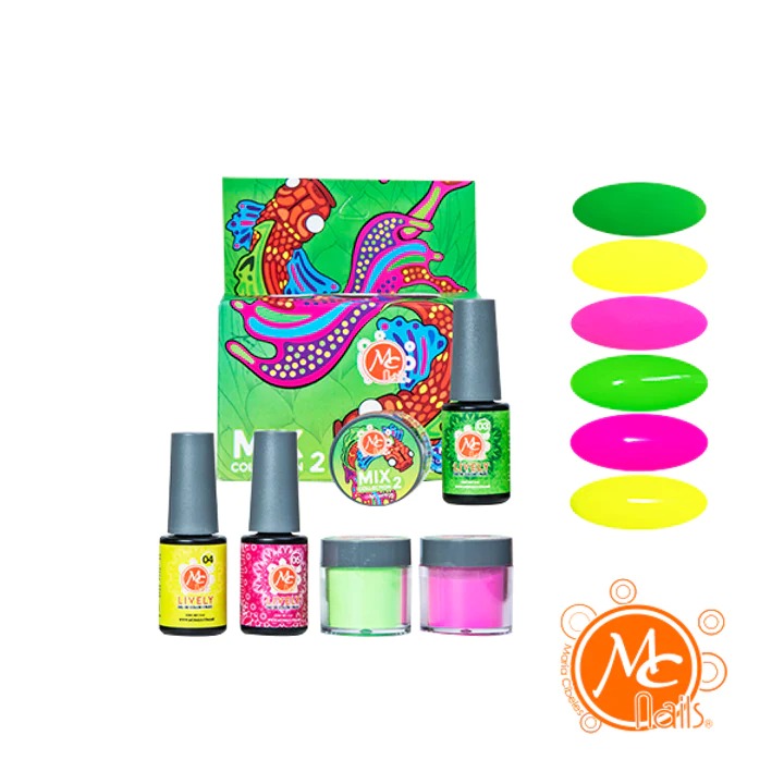 Mcnails- Mix Alebrijes #2 Esmalte &amp; Polvo Acrilico