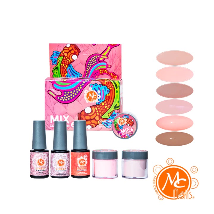 Mcnails- Mix Alebrijes #6 Esmalte &amp; Polvo Acrilico