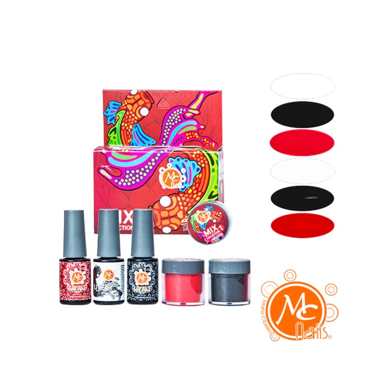 Mcnails- Mix Alebrijes #1 Esmalte &amp; Polvo Acrilico